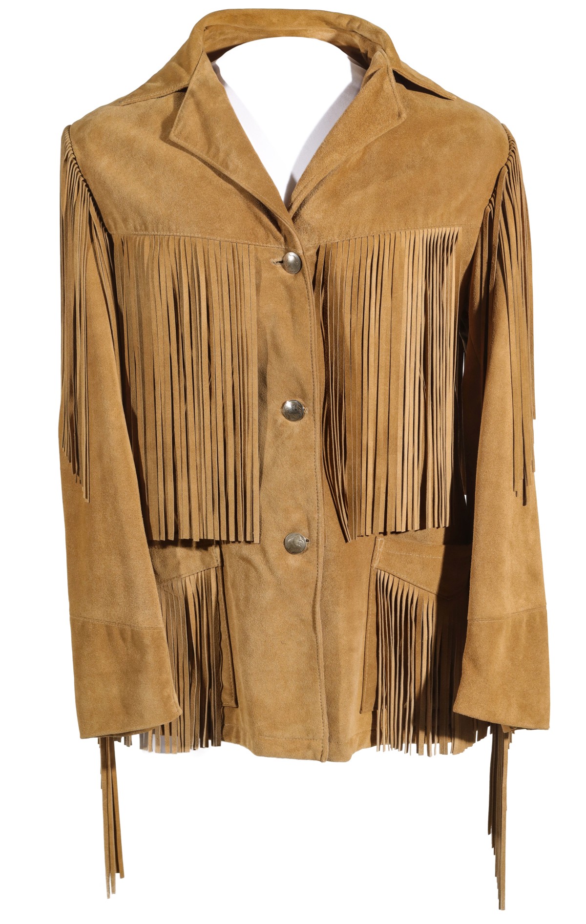 A FRINGE MEN'S JACKET WITH DOMED BUFFALO NICKEL BUTTONS
