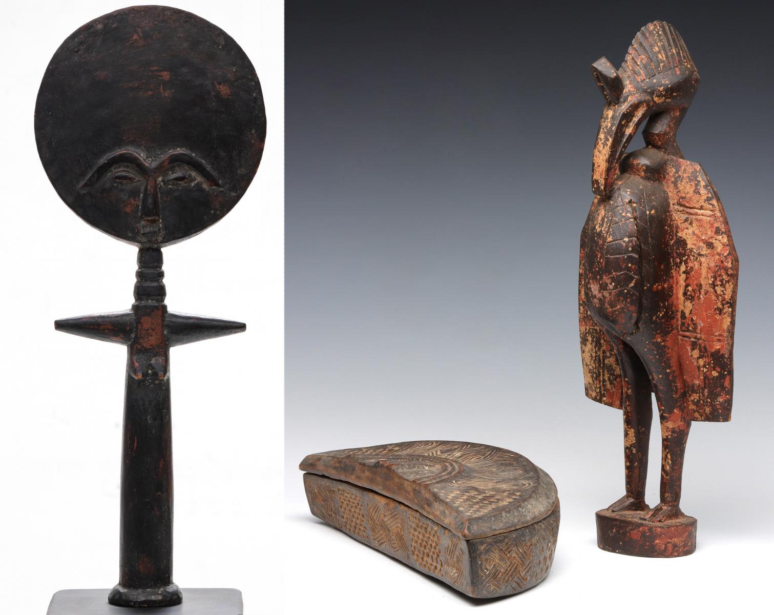 AN ASHANTI FERTILITY FIGURE AND OTHER AFRICAN OBJECTS