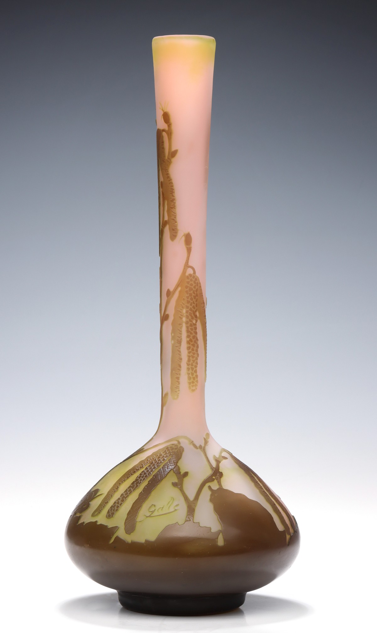 A FRENCH FOUR-COLOR CAMEO GLASS VASE SIGNED GALLÃ‰