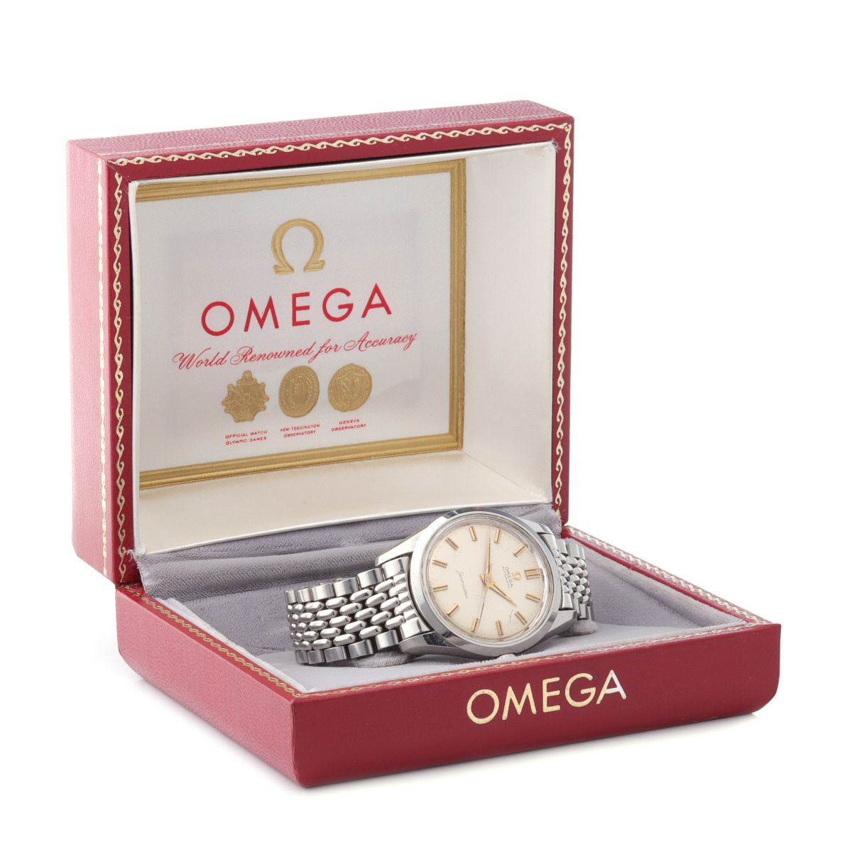 A GENTS OMEGA SEAMASTER WRIST WATCH WITH BOX