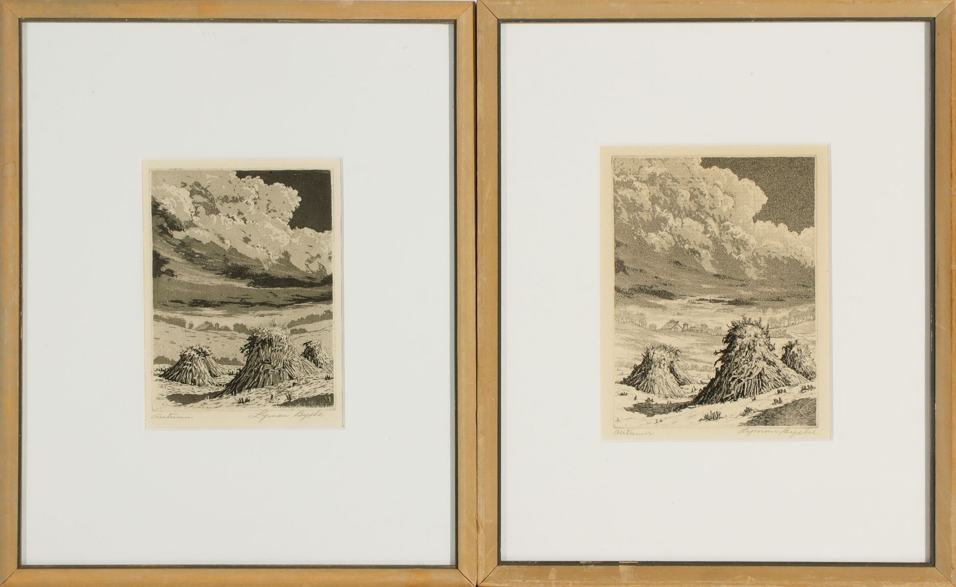TWO VERSIONS OF THE LYMAN BYXBE AQUATINT 'AUTUMN'