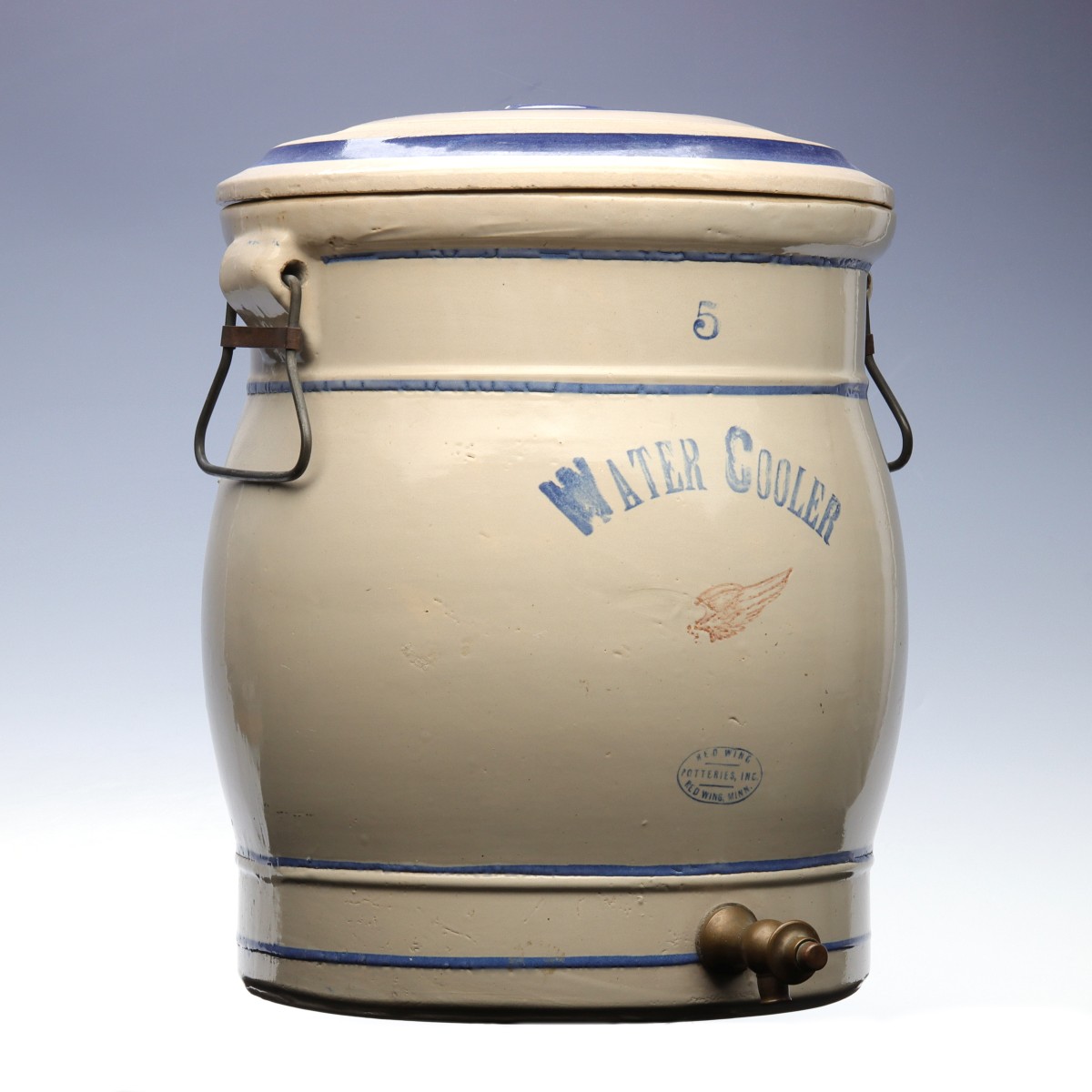 A RED WING FIVE GALLON STONEWARE WATER COOLER