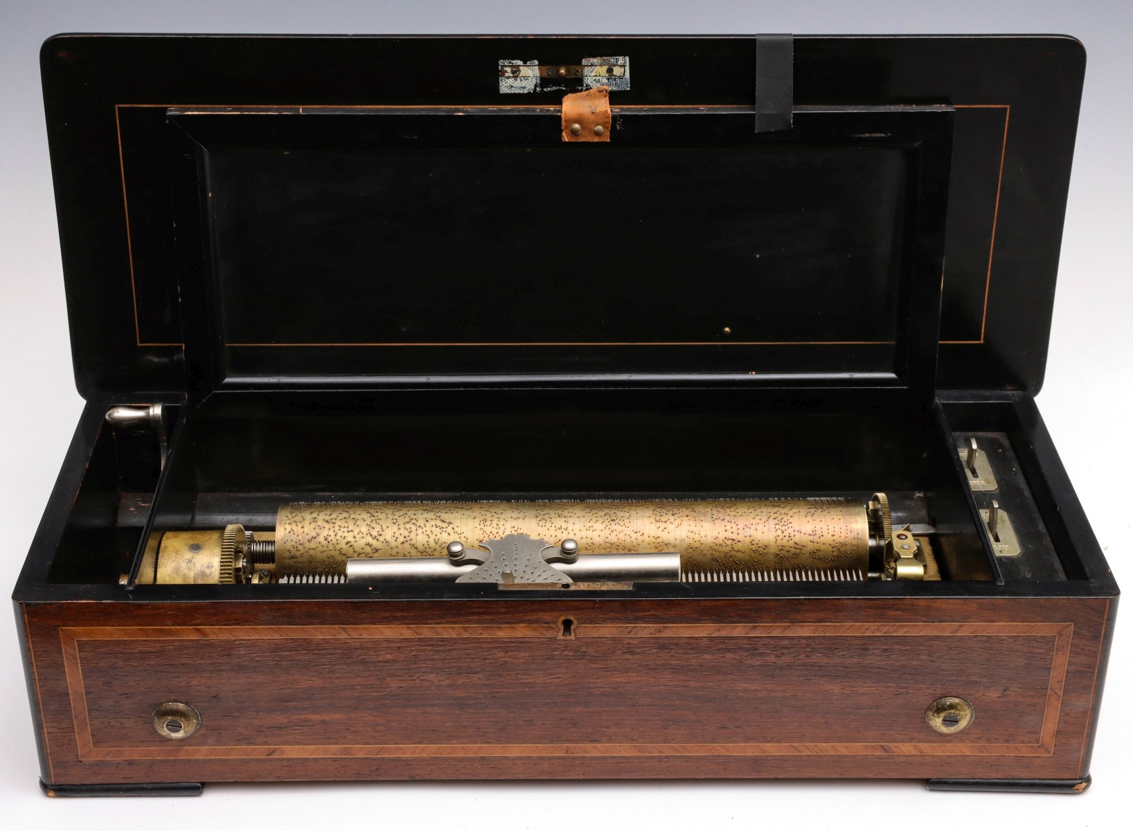 A 19TH C. FRENCH 13-INCH CYLINDER MUSIC BOX