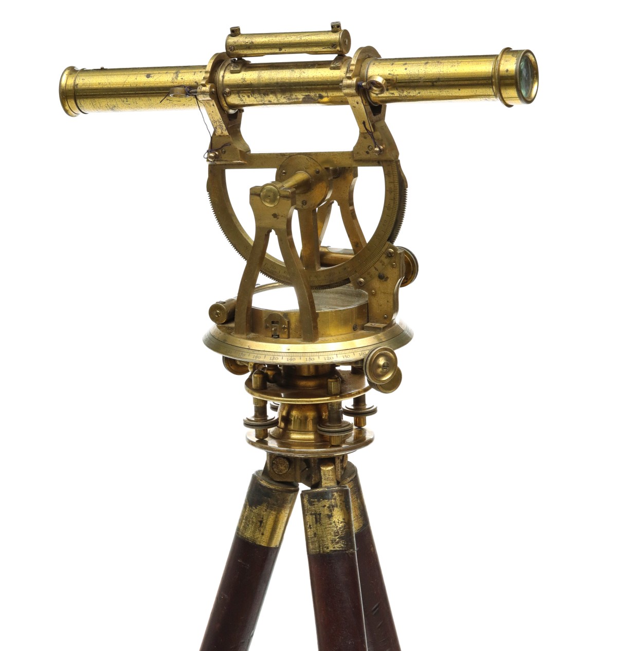 AN EARLY 19TH C. THEODOLITE OUTFIT ON TRIPOD