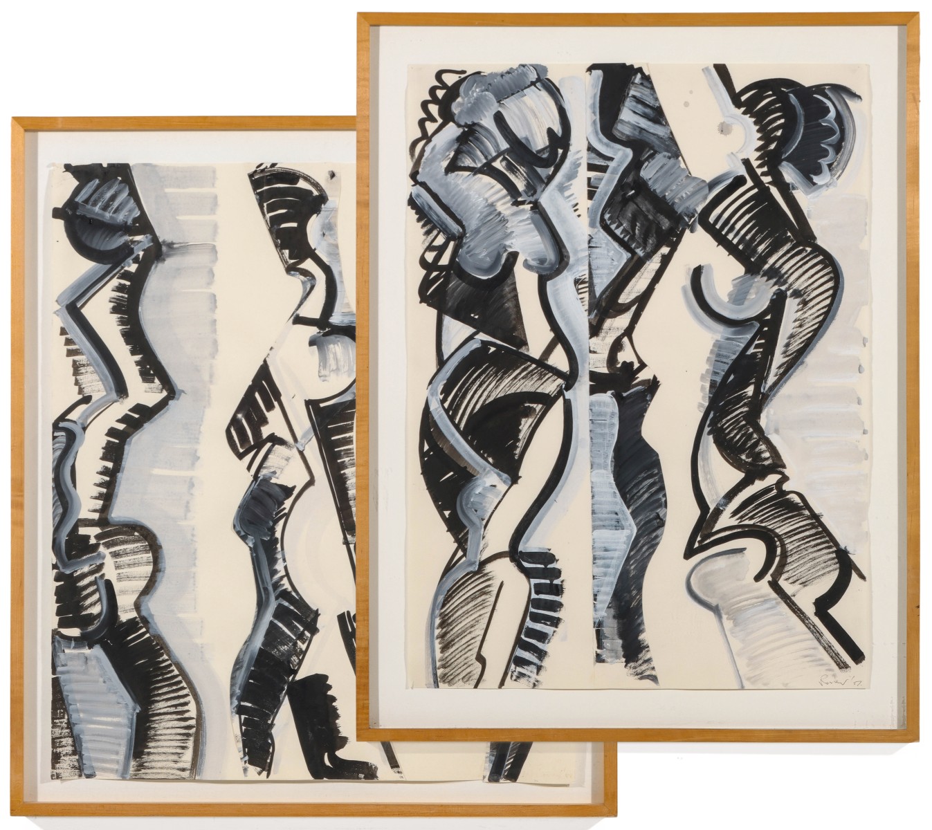 WARREN ROSSER MIXED MEDIA ON PAPER (TWO WORKS)