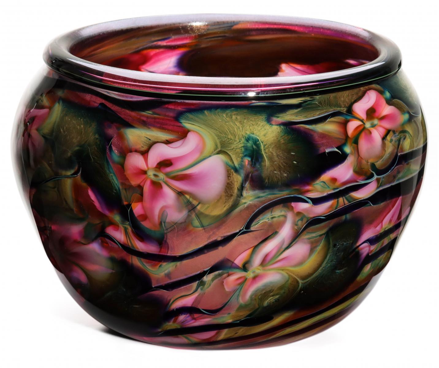 A RARE CHARLES LOTTON DOUBLE WALL MULTI FLORA BOWL
