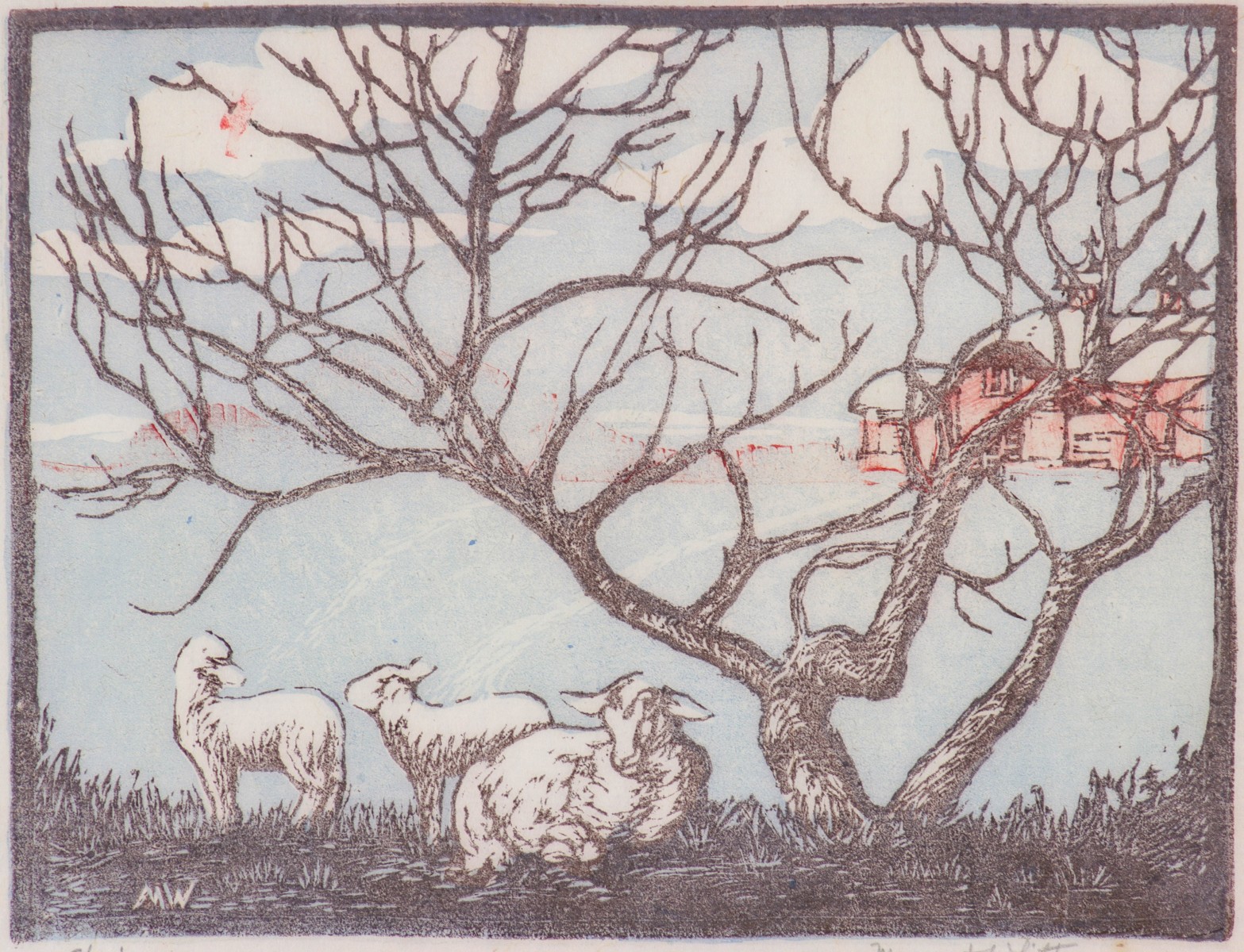 MARGARET WHITTEMORE (1897-1983) PENCIL-SIGNED WOODBLOCK