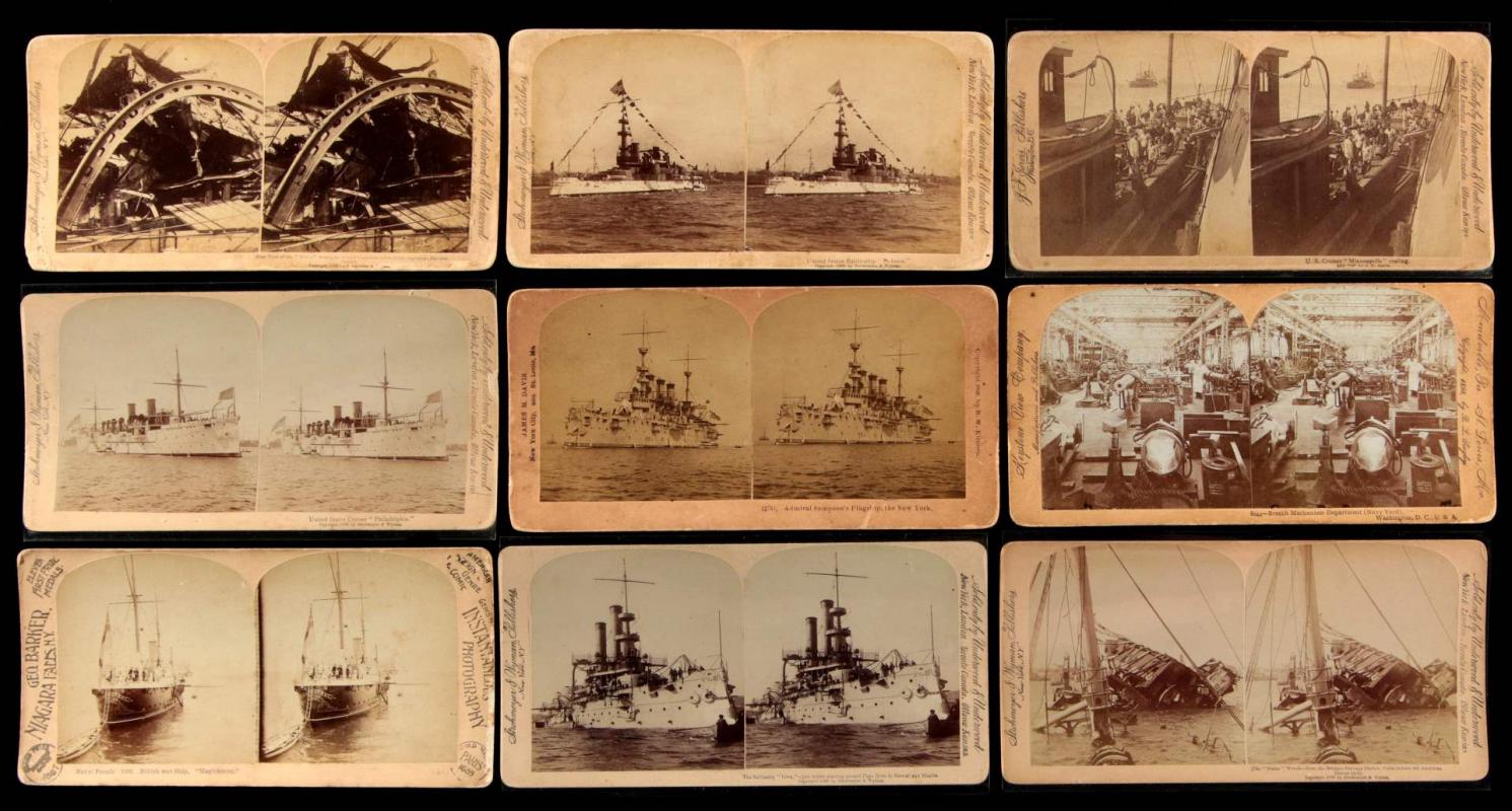 FORTY-EIGHT STEREOVIEWS OF VARIOUS SHIPS AND BOATS