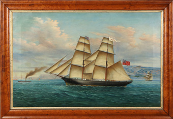 Early 19th C China Trade Oil on Canvas